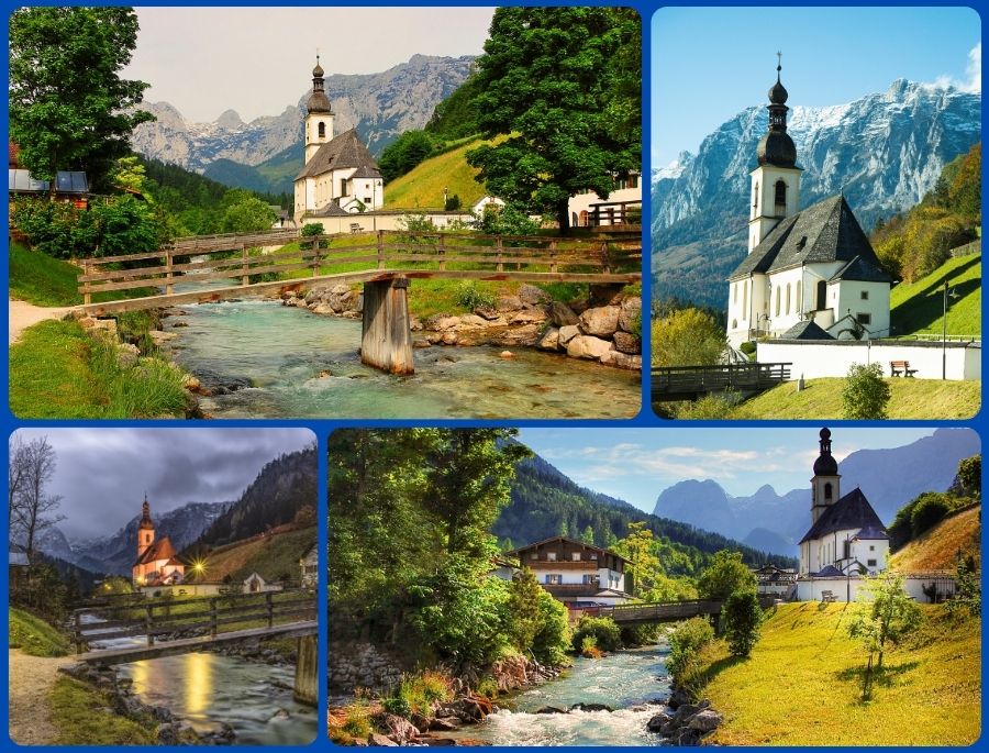 Thị trấn Ramsau sở hữu bức tranh sơn thủy hữu tình với nhà thờ cổ St. Sebastian là điểm nhấn