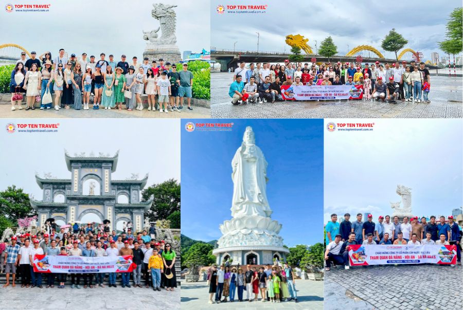 Đoàn khách Top Ten Travel trên hành trình khám phá các điểm đến đẹp của Đà Nẵng