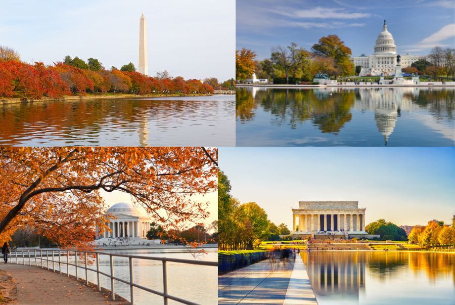 Khung cảnh mùa thu rực rỡ tại Washington D.C