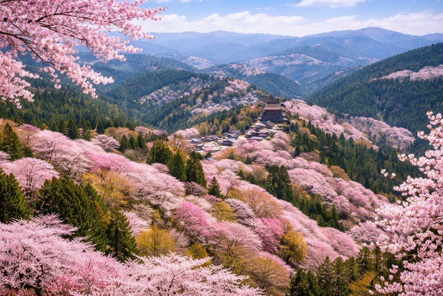 Núi Yoshino là thánh địa hoa anh đào Nhật Bản mùa xuân