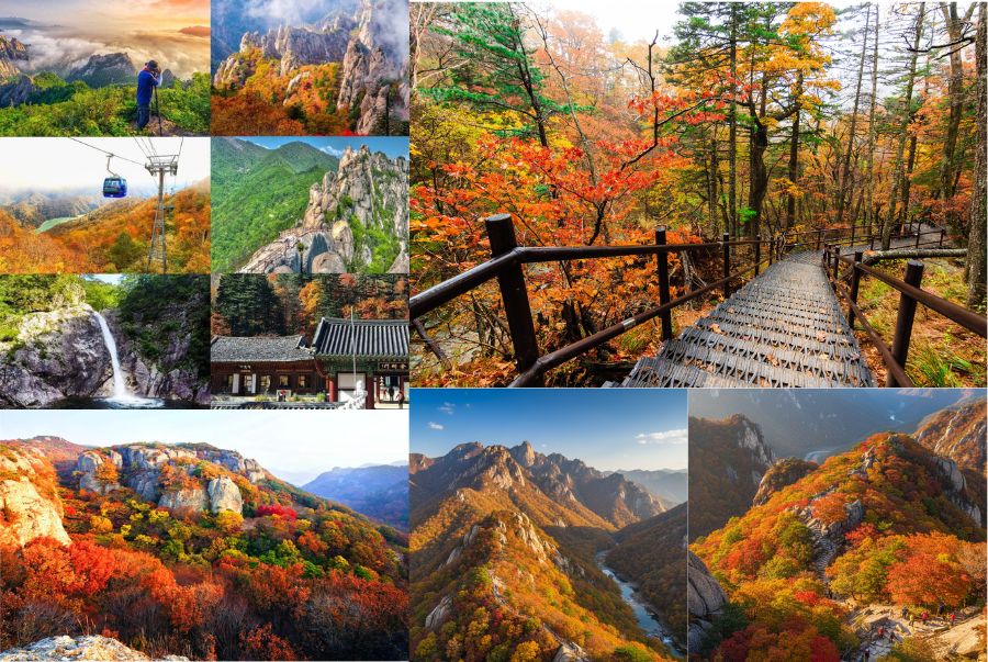 Núi Seoraksan được mệnh danh là "nữ hoàng" mùa thu của Hàn Quốc