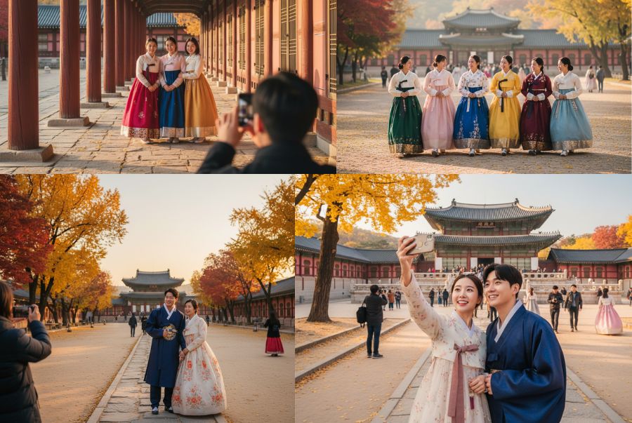 Trải nghiệm mặc hanbok và chụp ảnh cùng sắc lá vàng đỏ tại Gyeongbokgung