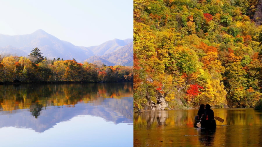 Hồ Akan - Lá đỏ soi bóng mặt hồ bình yên