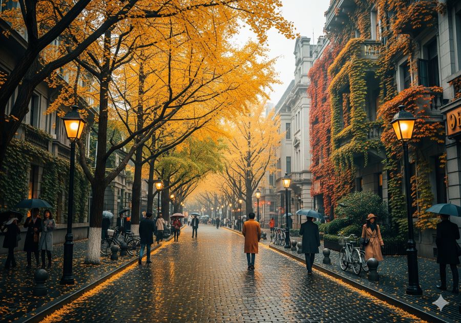 Phố Wukang cũng được xem là “thiên đường chụp ảnh mùa thu” tại Thượng Hải