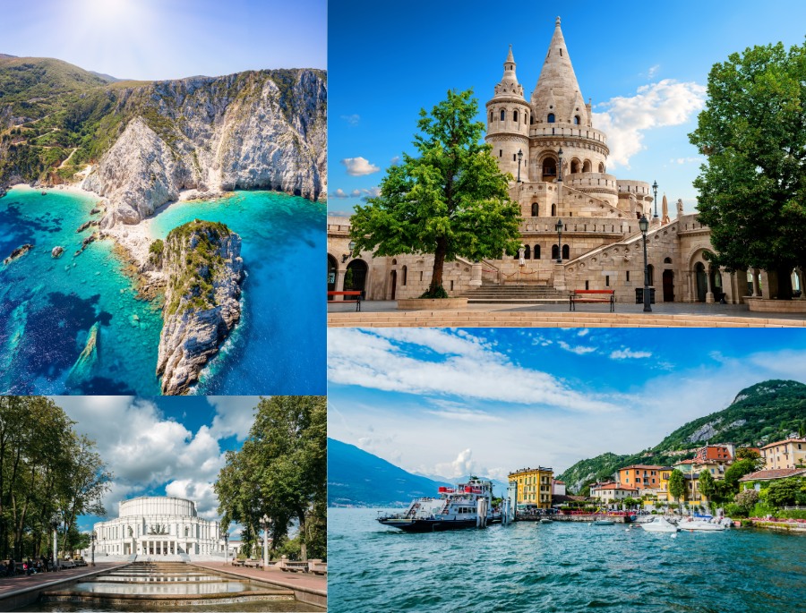 Khung cảnh rực rỡ với biển xanh, nắng vào vào mùa hè tại Châu Âu