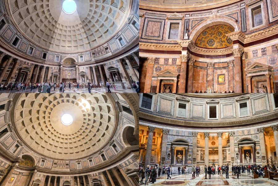 Kiến trúc sang trọng và lộng lẫy bên trong điện Pantheon