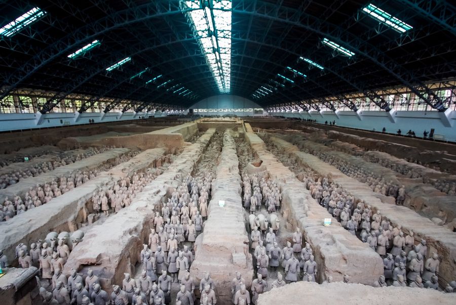 Đội Quân Đất Nung nằm trong khu di tích lịch sử lăng mộ Tần Thủy Hoàng