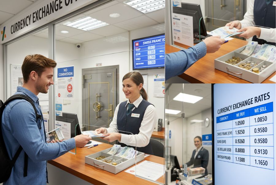 Các quầy  Currency Exchange Office ở nước ngoài luôn có sẵn tiền để Bạn đổi với tỉ giá rõ ràng