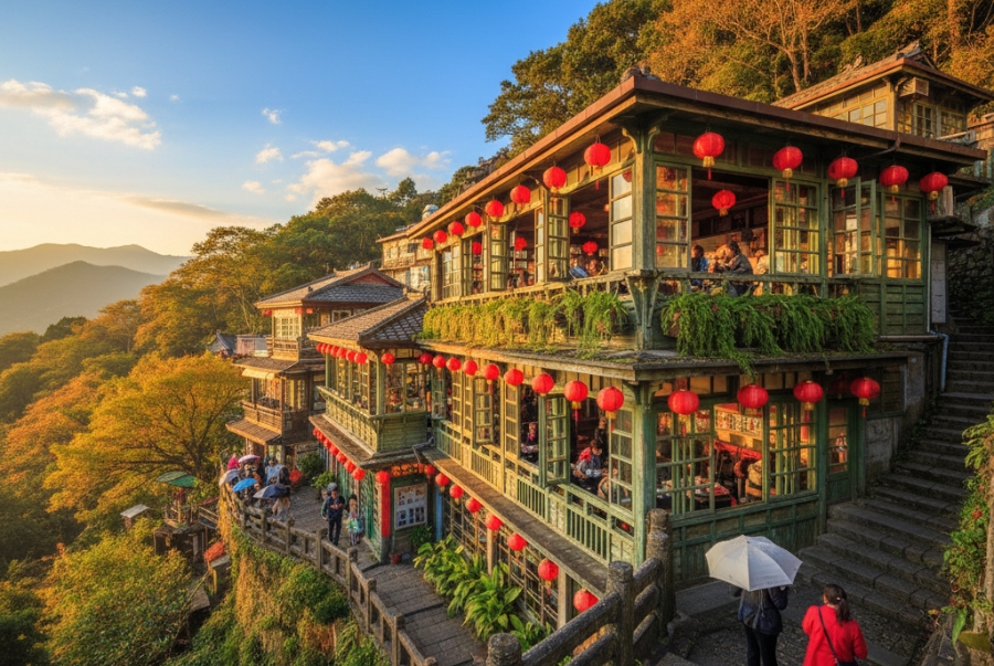 Jiufen là một ngôi làng cổ kính nằm trên cao trên núi