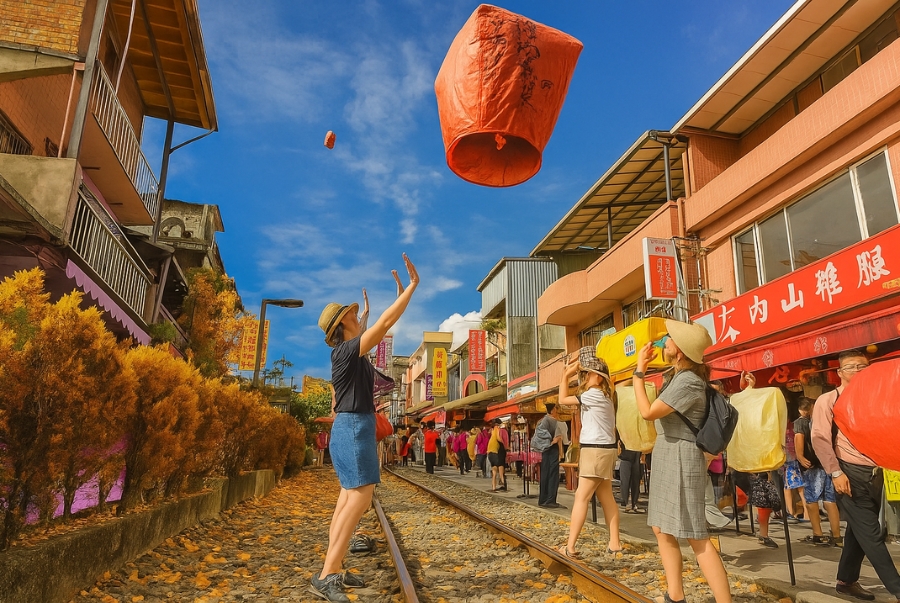 Shifen nổi tiếng với tuyến đường sắt xuyên qua khu phố thu hút nhiều du khách