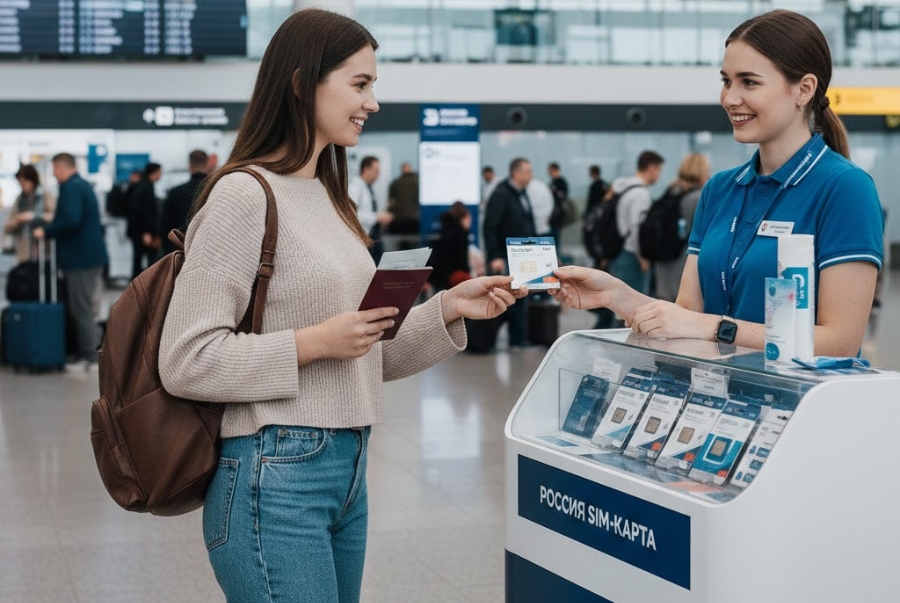 Bạn có thể mua tại sân bay và các cửa hàng viễn thông tại Nga