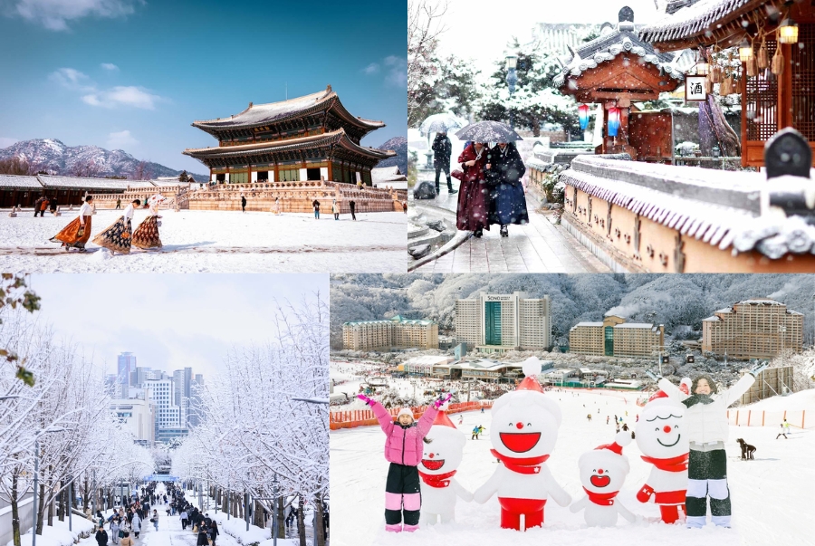 Vào dịp Tết thì Hàn Quốc vẫn đang chìm trong không khí mùa đông đặc trưng