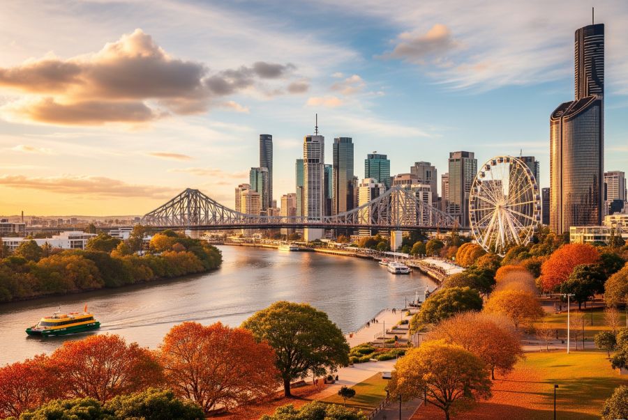 Brisbane khoác lên mình sắc thu nhẹ nhàng với không khí khô ráo, mát mẻ
