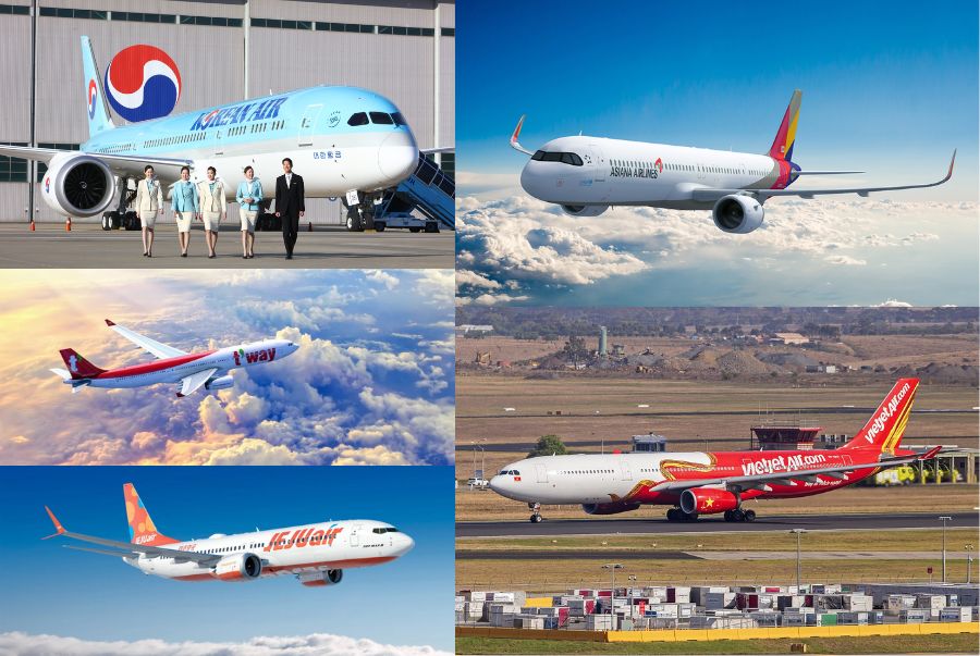 Một số các hãng bay có khai thác đường bay đến Busan vô cùng thuận tiện