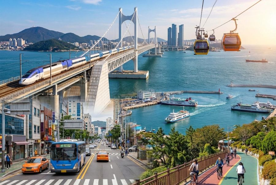 Một số các hình thức di chuyển tại Busan mà du khách có thể lựa chọn