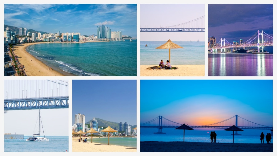 Bãi biển Gwangalli là một địa điểm du lịch Busan mùa hè lý tưởng cho những ai muốn tận hưởng những khoảnh khắc thư giãn và ngắm cảnh tuyệt đẹp