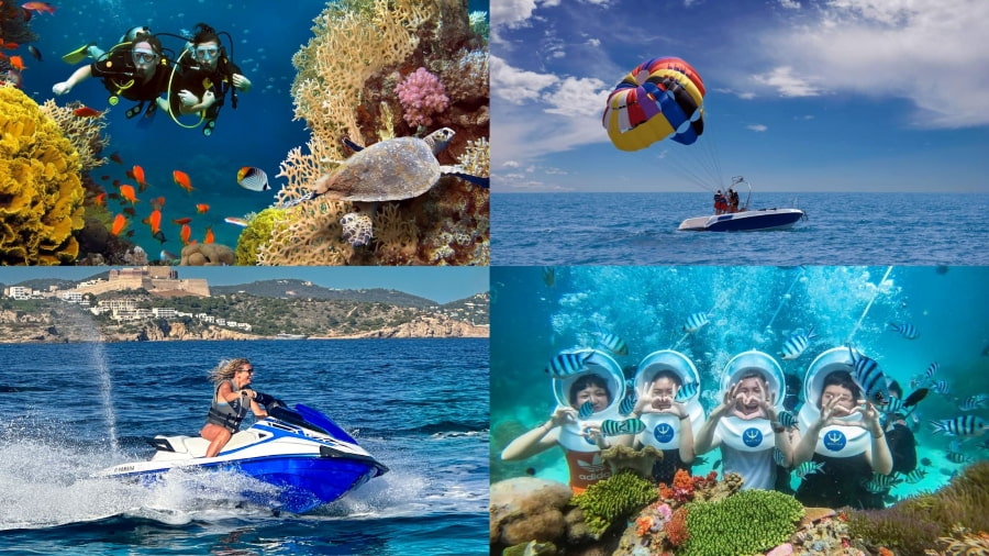 Tham gia các hoạt động thể thao dưới nước chính là điểm nhấn không thể thiếu khi bạn du lịch Đảo Coral