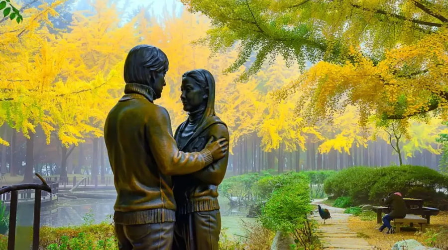 Đảo Nami mùa thu là một trong những điểm đến được mong chờ nhất của Hàn Quốc