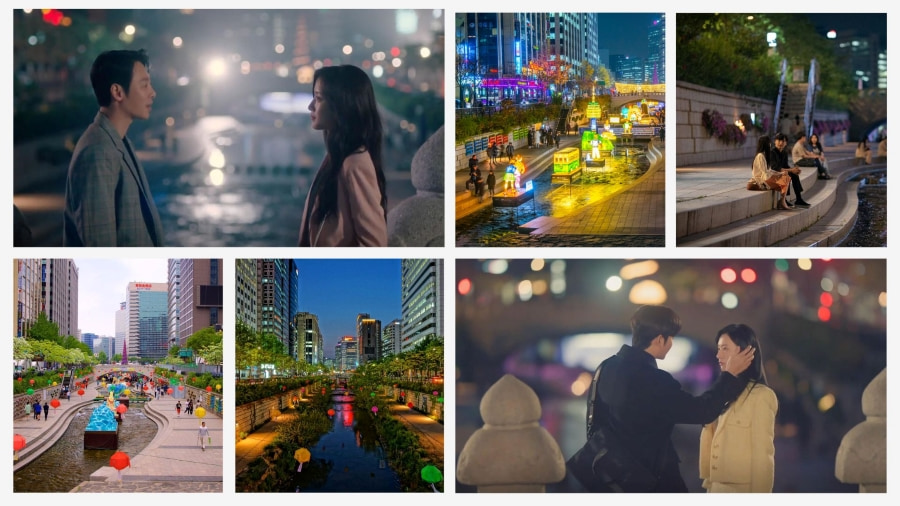 Dòng suối Cheonggyecheon là một "nàng thơ" quyến rũ trên màn ảnh Hàn Quốc, thu hút đông đảo du khách và khán giả