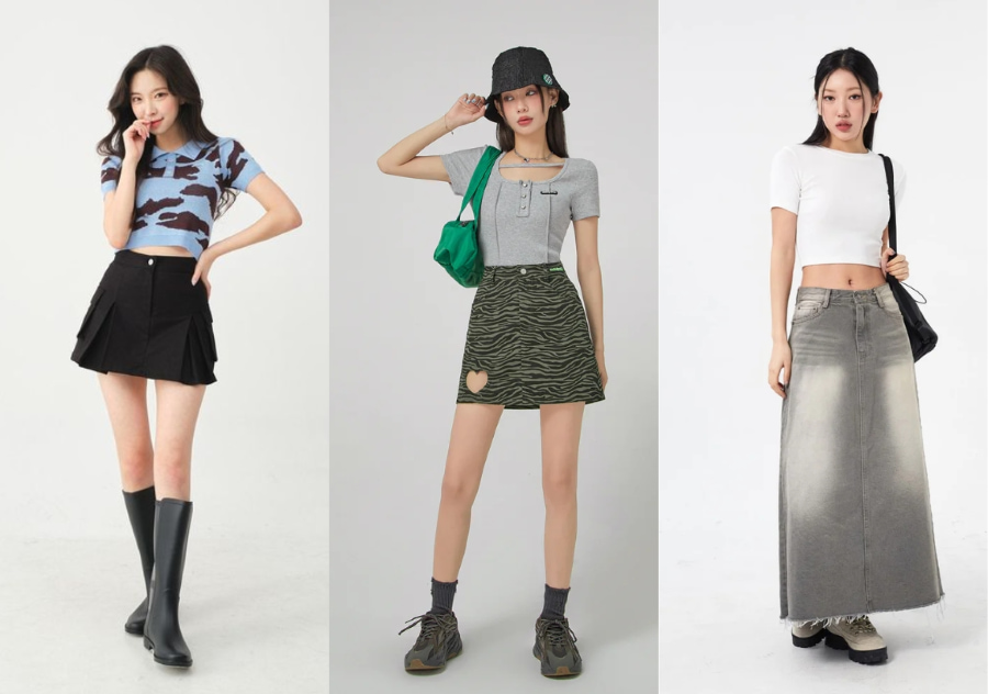 Chân váy chữ A lại mang đến sự năng động và dễ phối đồ cho các chị em