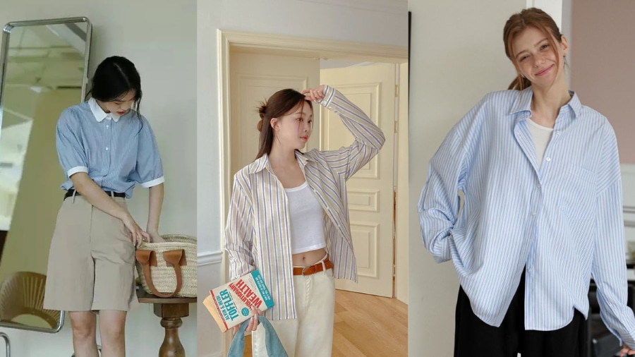 Áo sơ mi oversized và quần culottes là “bộ đôi” trang phục du lịch Hàn Quốc mùa hè bạn nên thử