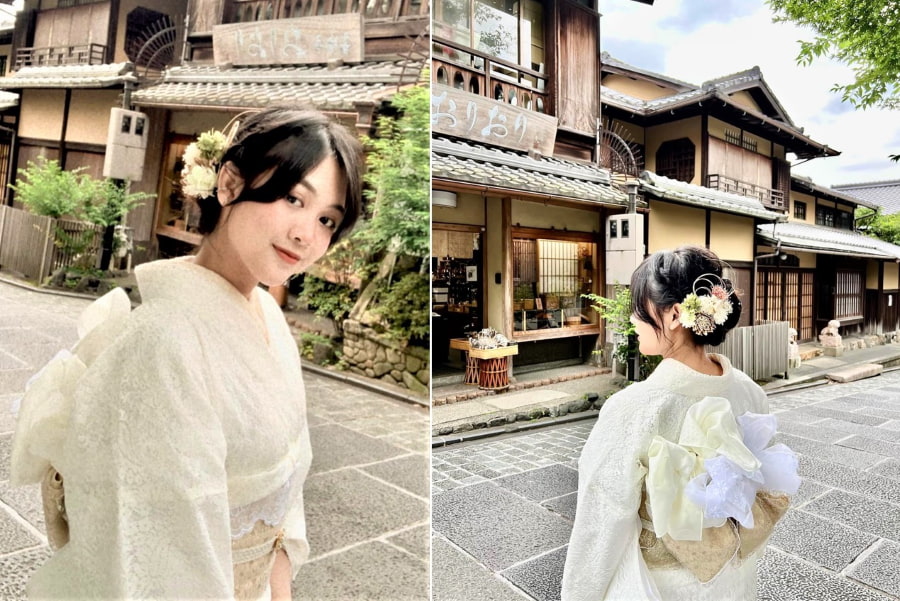 Du lịch Kyoto mà không thử trải nghiệm mặc Kimono và dạo bước trên những con phố cổ thì quả là một thiếu sót