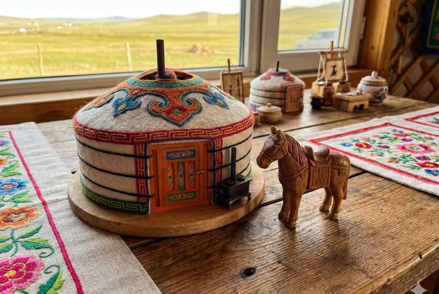 Những món quà tinh tế về Túp lều Ger thu nhỏ và những chú ngựa làm bằng gỗ 