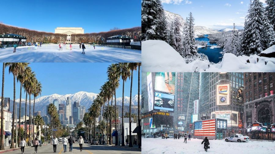 Vẻ đẹp mùa đông của nước Mỹ được bao phủ bởi những bông tuyết trắng tinh khôi