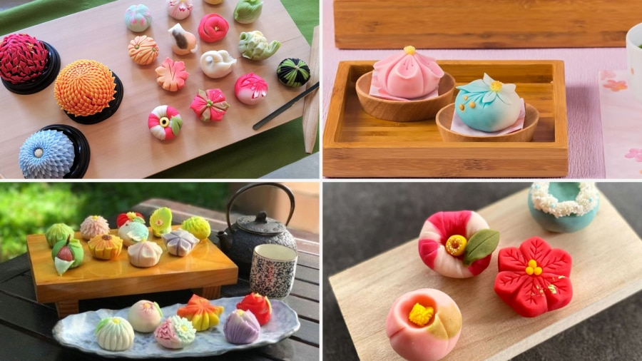 Wagashi – những chiếc bánh ngọt truyền thống tinh tế được tạo hình các bông hoa xinh xắn, đáng yêu