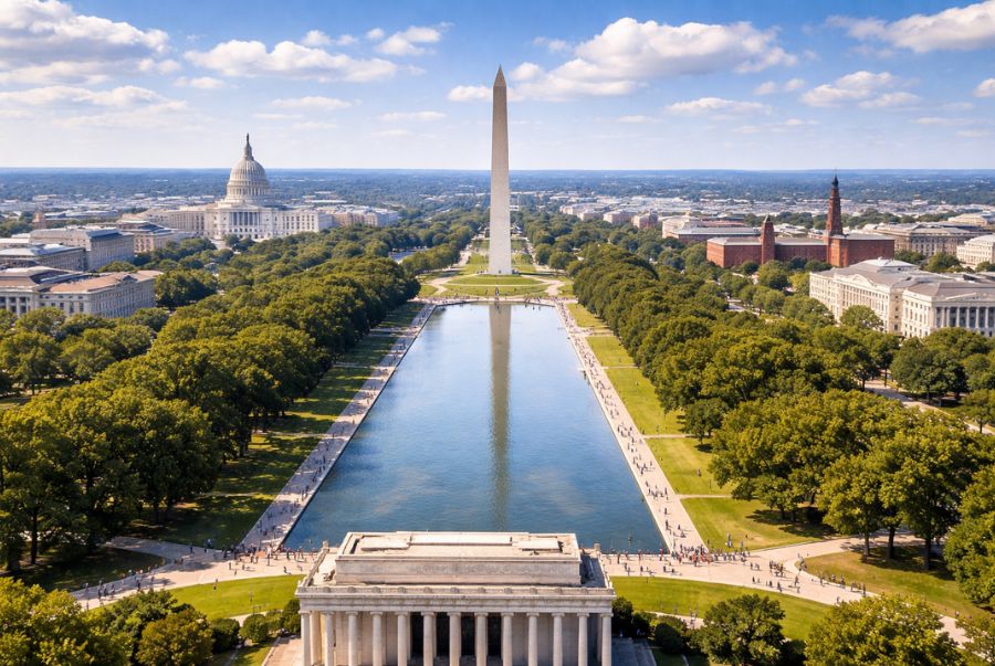 National Mall được xem là trái tim của Washington D.C với cảnh quan tuyệt đẹp