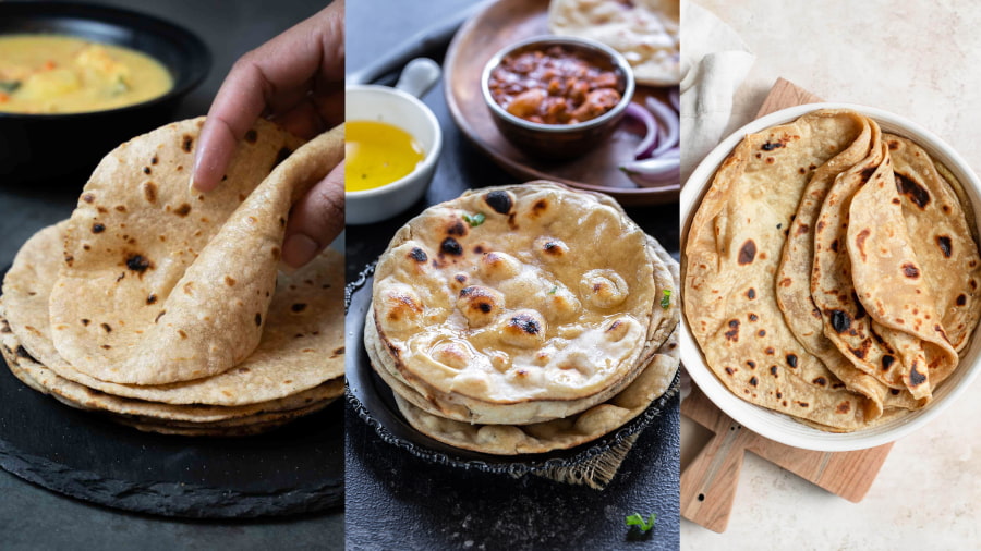 Roti là một loại bánh kếp mỏng, được làm từ bột mì, trứng và sữa, sau đó chiên vàng giòn trên chảo nóng