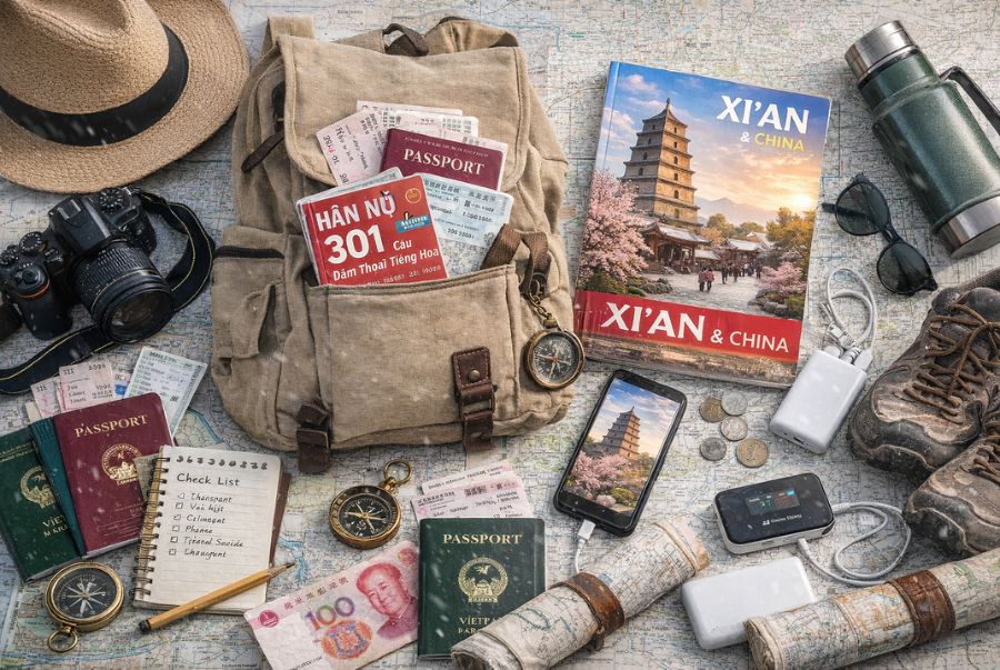 Những vật dụng quan trọng mà du khách cần có khi đi du lịch Tây An Trung Quốc