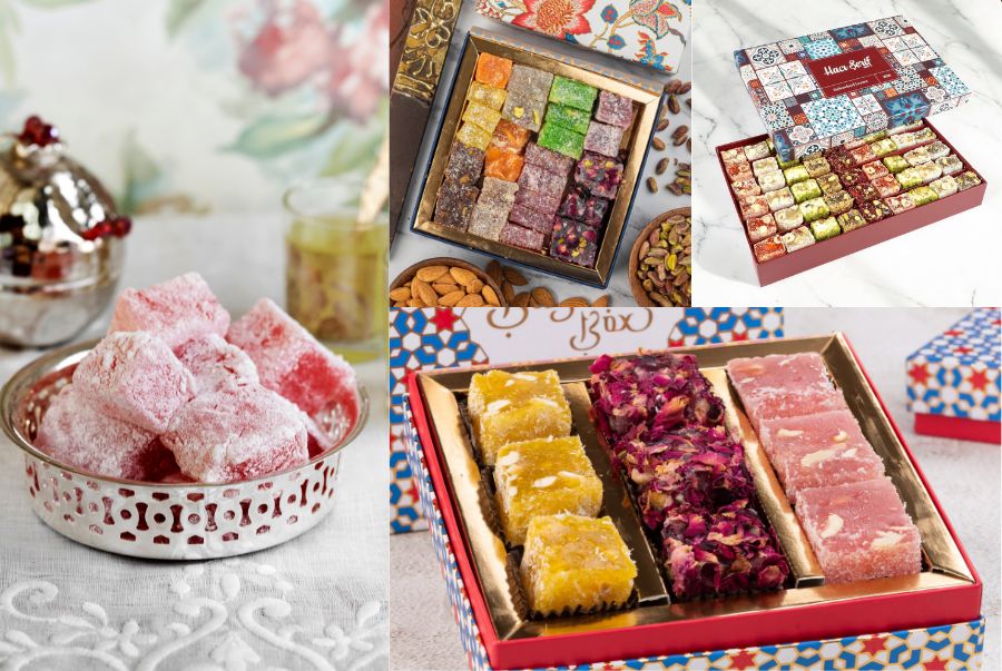 Turkish Delight (lokum) là loại kẹo dẻo truyền thống với nhiều màu sắc bắt mắt 