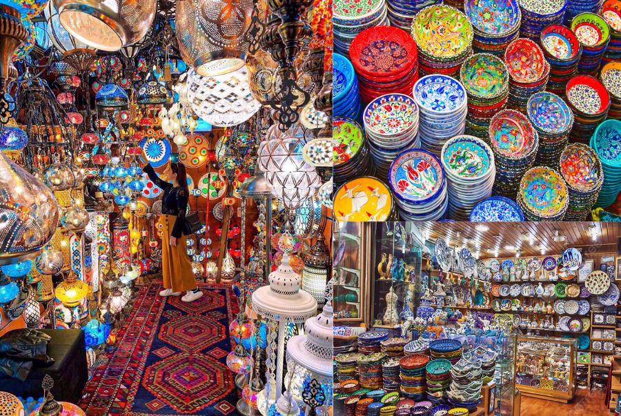 Gốm sứ Thổ Nhĩ Kỳ nổi bật với hoa văn xanh lam, đỏ, trắng được vẽ tay tỉ mỉ