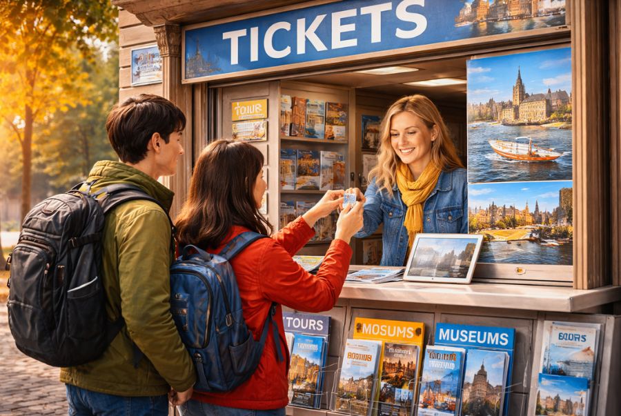 Du khách có thể đặt vé online hoặc mua vé trực tiếp tại các địa điểm tham quan