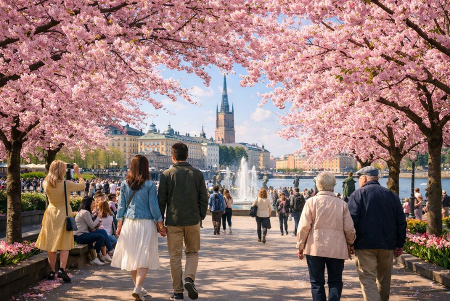 Toàn cảnh lãng mạn của Thụy Điển mùa xuân khiến du khách say đắm