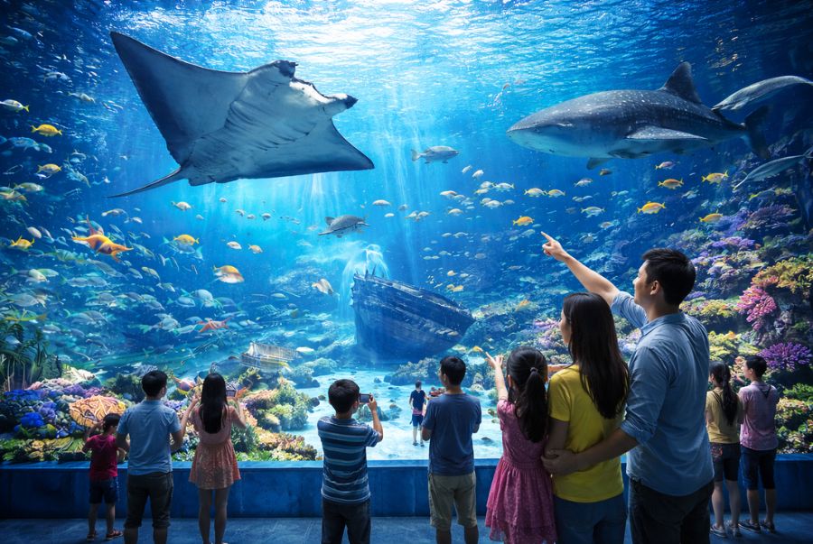 Thế giới sinh vật biển đa dạng tại S.E.A. Aquarium