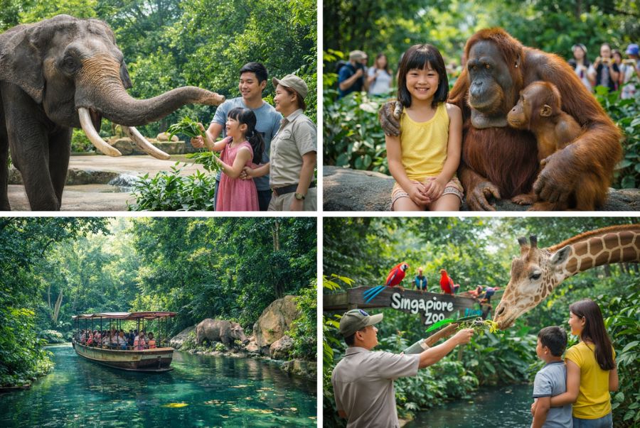 Mô hình vườn thú mở vô cùng độc đáo tại Singapore Zoo