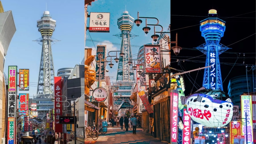 Tháp Tsutenkaku là một trong những biểu tượng nổi bật nhất của Osaka