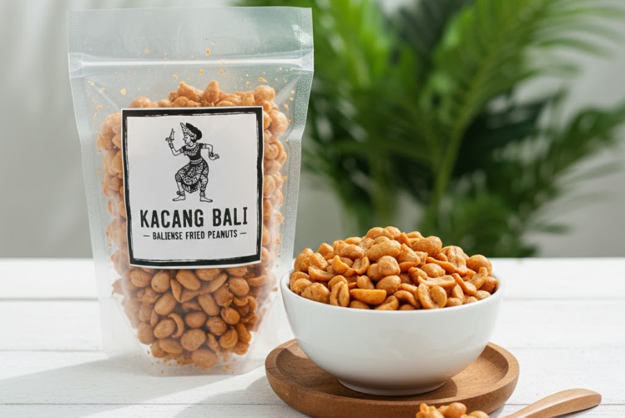 Kacang Bali là món ăn vặt làm từ đậu phộng giòn tan được nhiều người dân địa phương lẫn du khách yêu thích