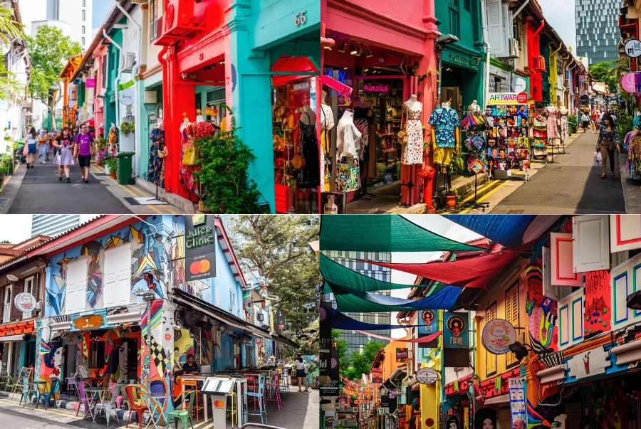 Con phố Haji Lane nổi tiếng với những cửa hàng thời trang rực rỡ sắc màu