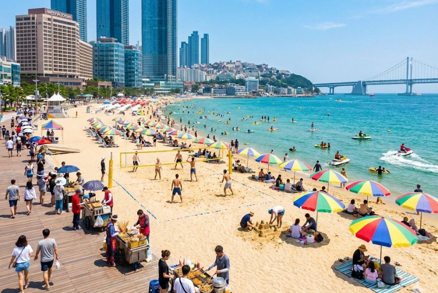 Haeundae là thiên đường ẩm thực với hàng loạt món ngon đặc trưng được bày bán dọc bờ biển