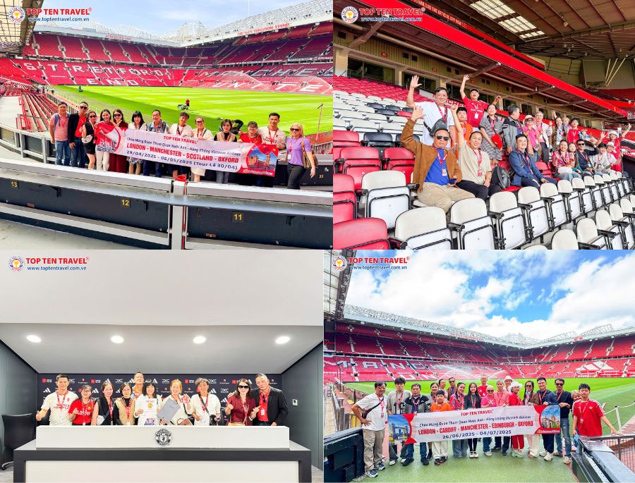 Đoàn khách Top Ten Travel trên hành trình khám phá sân vận động Old Trafford