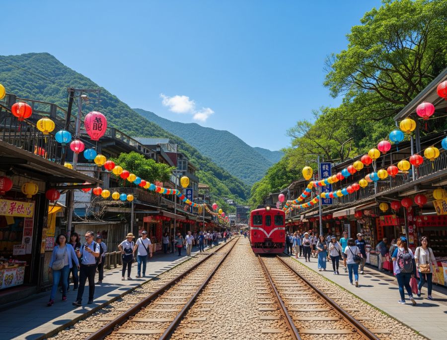 Khung cảnh rực rỡ tại Làng Cổ Thập Phần Đài Loan