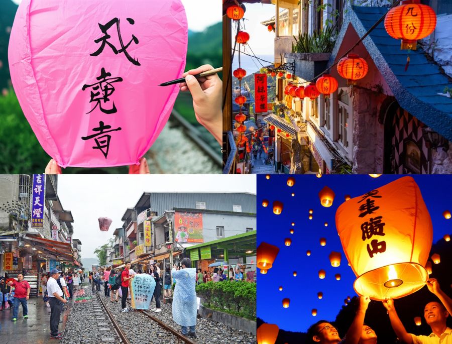 Thả đèn trời ước nguyện là một trong những trải nghiệm hấp dẫn của Làng cổ Thập Phần