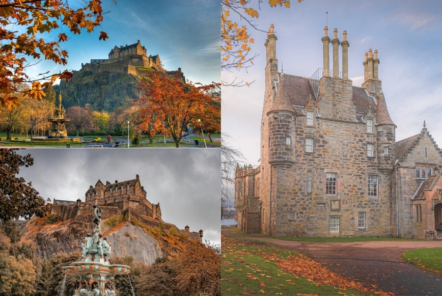 Mùa thu là lúc lý tưởng nhất để ghé thăm các lâu đài cổ kính tại Edinburgh