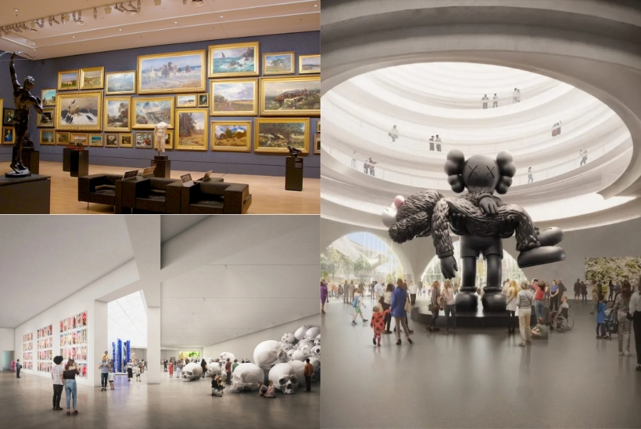 Không gian triển lãm đa dạng nơi quy tụ tác phẩm nghệ thuật nổi tiếng toàn cầu