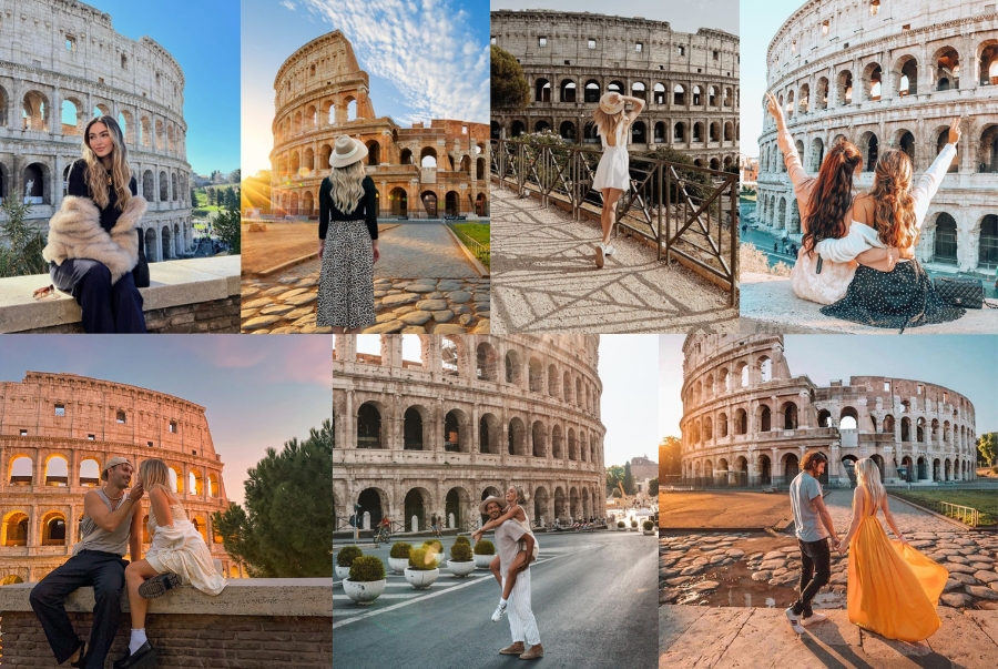 Một số góc check-in được nhiều du khách săn đón khi ghé thăm đấu trường La Mã