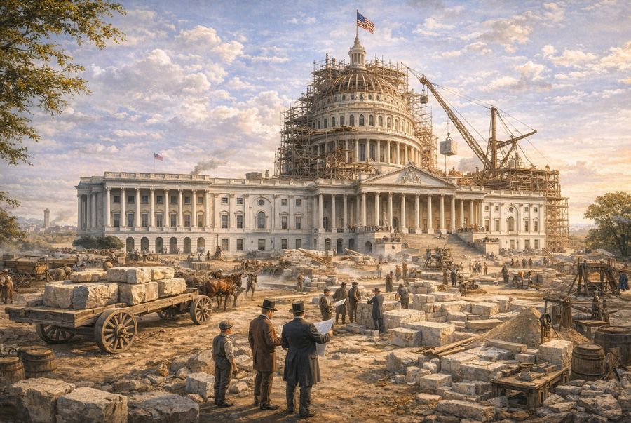 Điện Capitol Mỹ được khởi công xây dựng vào năm 1793