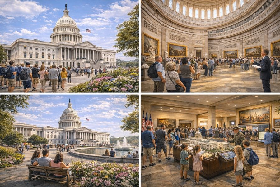 Các trải nghiệm hấp dẫn tại khu vực Điện Capitol Mỹ